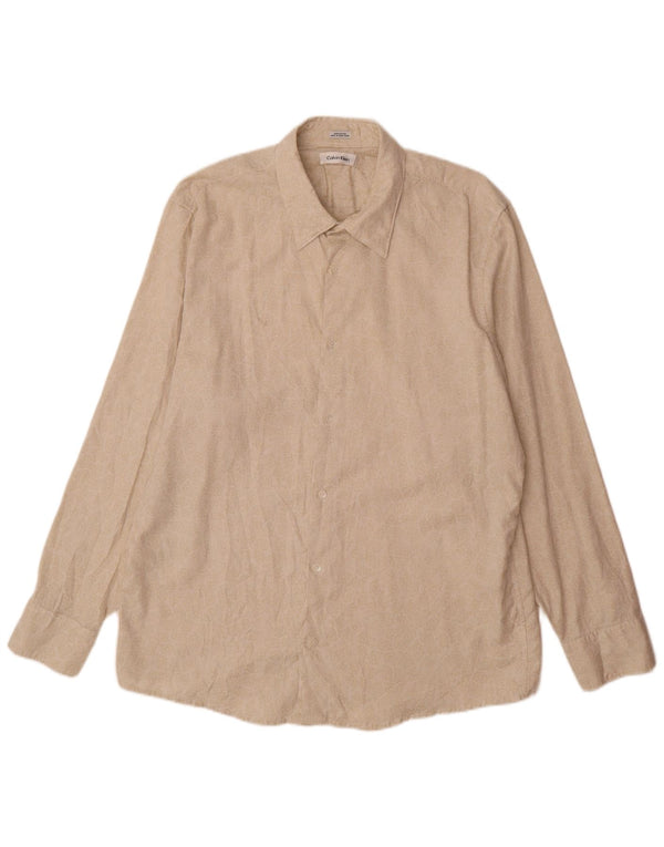 Calvin Klein Herreskjorte XL Beige Paisley Bomuld