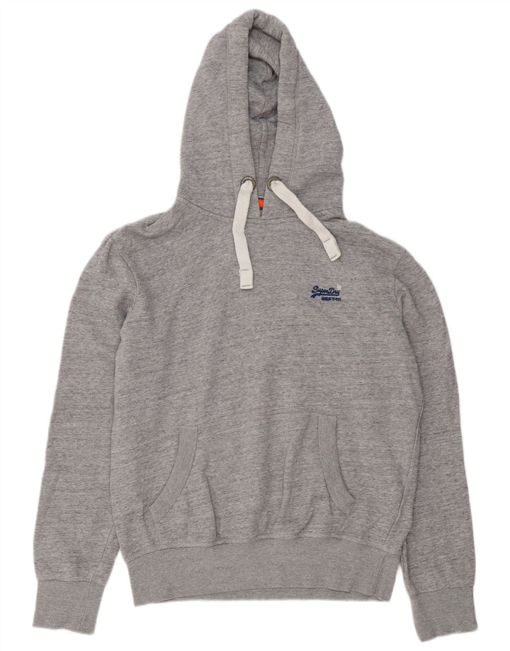 Superdry hættetrøje til mænd, stor grå flækket bomuld