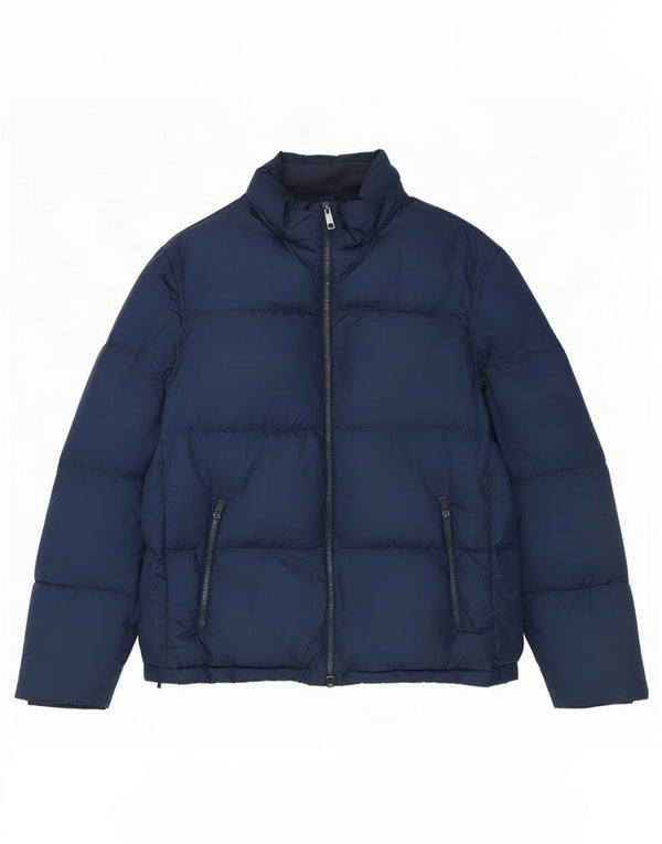 Massimo Dutti Herre Polstret Jakke UK 42 XL Navy Blue Polyester
