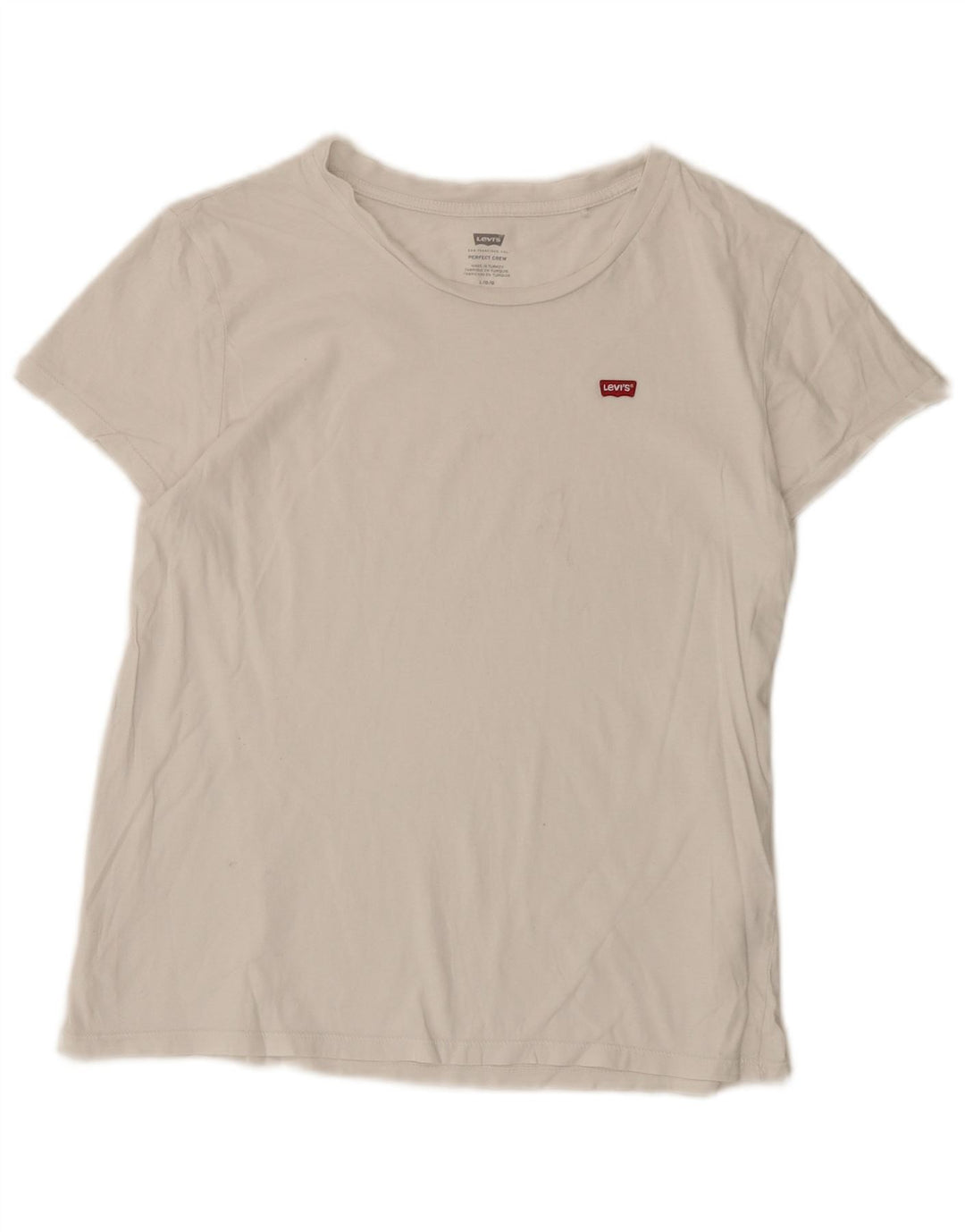Levi's Dame T-Shirt Top UK 16 Large4 Hvid Bomuld