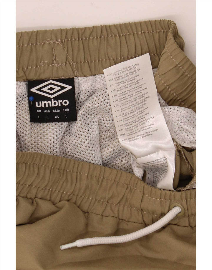 Umbro Herre grafiske badeshorts Large Khaki Colourblock Polyester