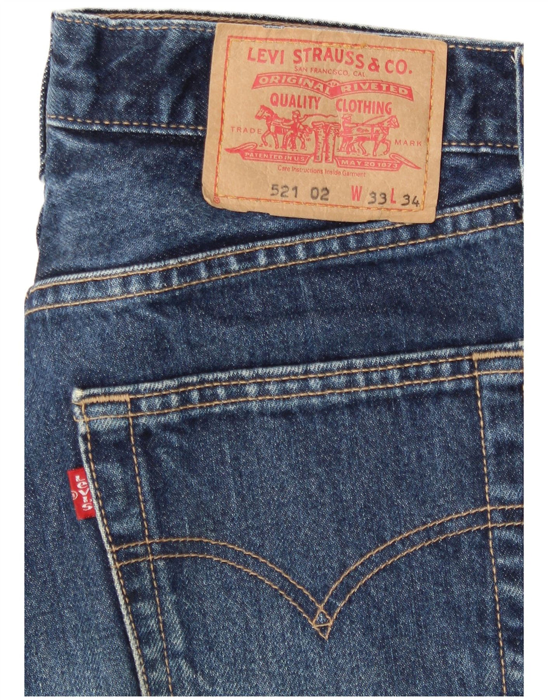 Levi's Herre 521 lige jeans W33 L29 blå bomuld