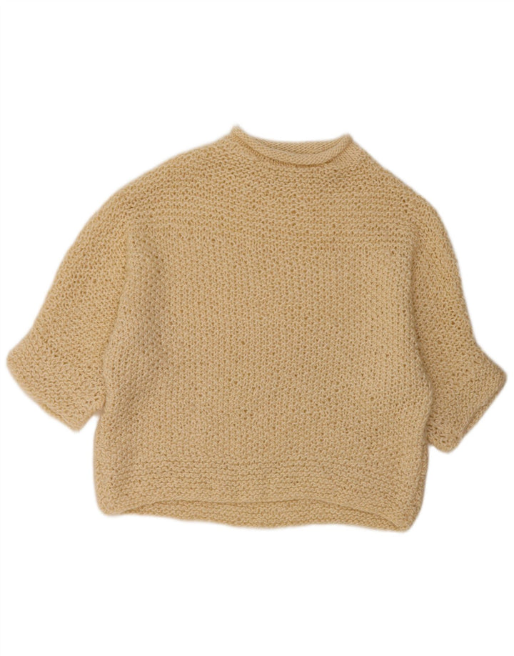 VINTAGE Dame sweater med rund hals i overstørrelse UK 18 XL Off White