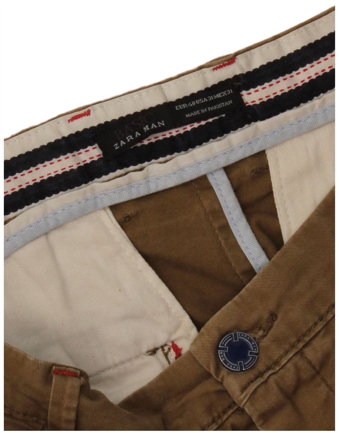 Zara Herre Slim Chino Bukser EU 40 Medium W31 L33 Brun