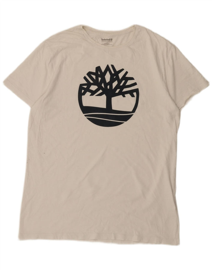 Timberland Herre grafisk T-shirt Top Stor hvid bomuld