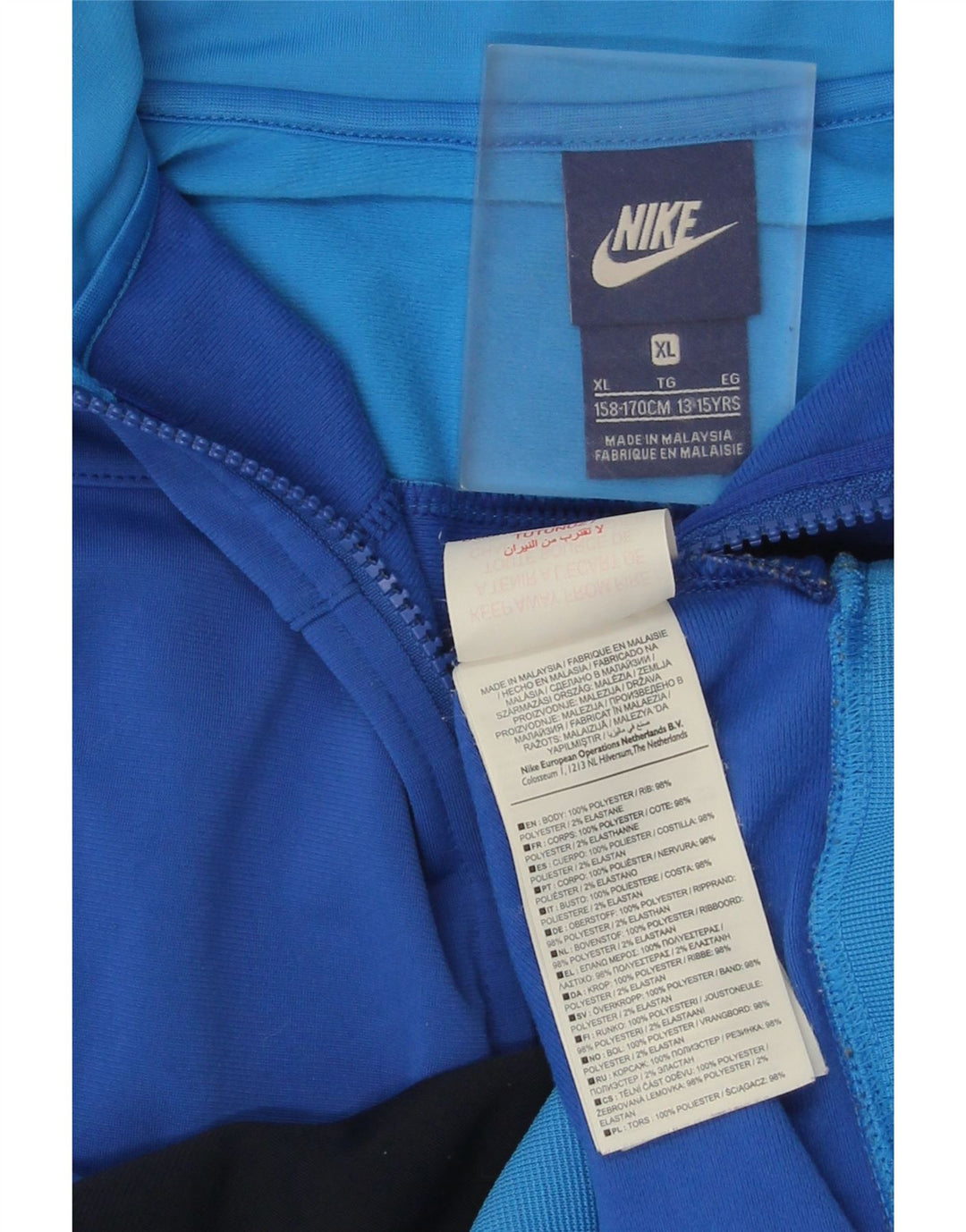 Nike Boys træningsdragt topjakke 13-14 år XL Blå Colourblock Polyester