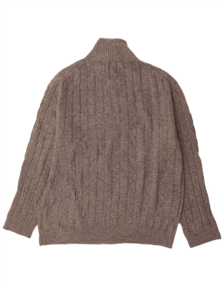 Gant Herre Button Neck Jumper Sweater 3XL Grå lammeuld