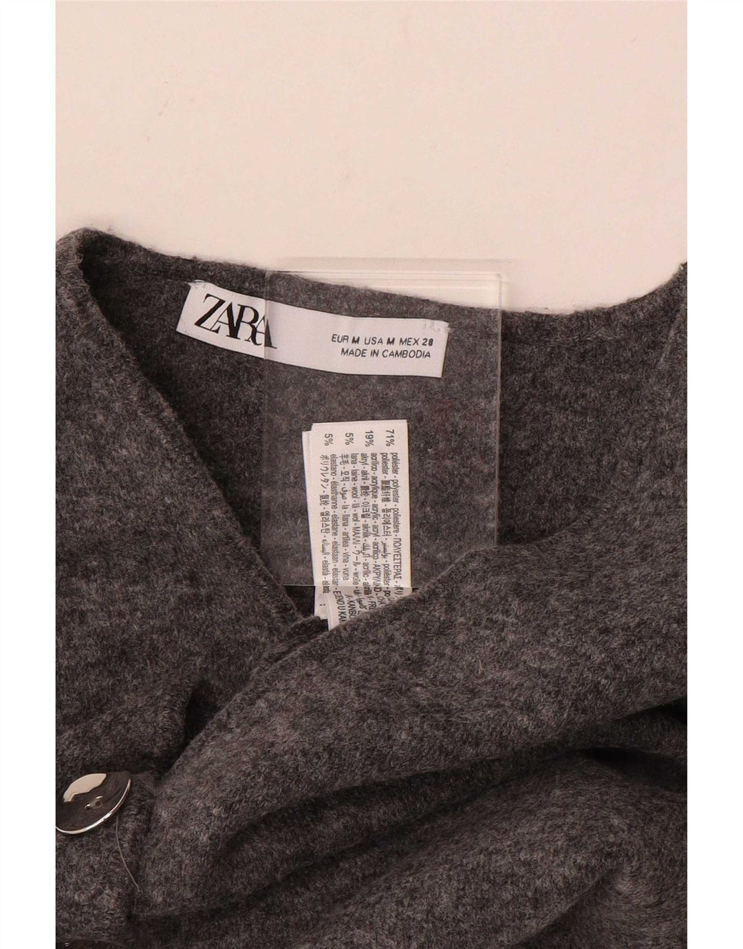 Zara Damestrik vest UK 12 Medium Grey Polyester
