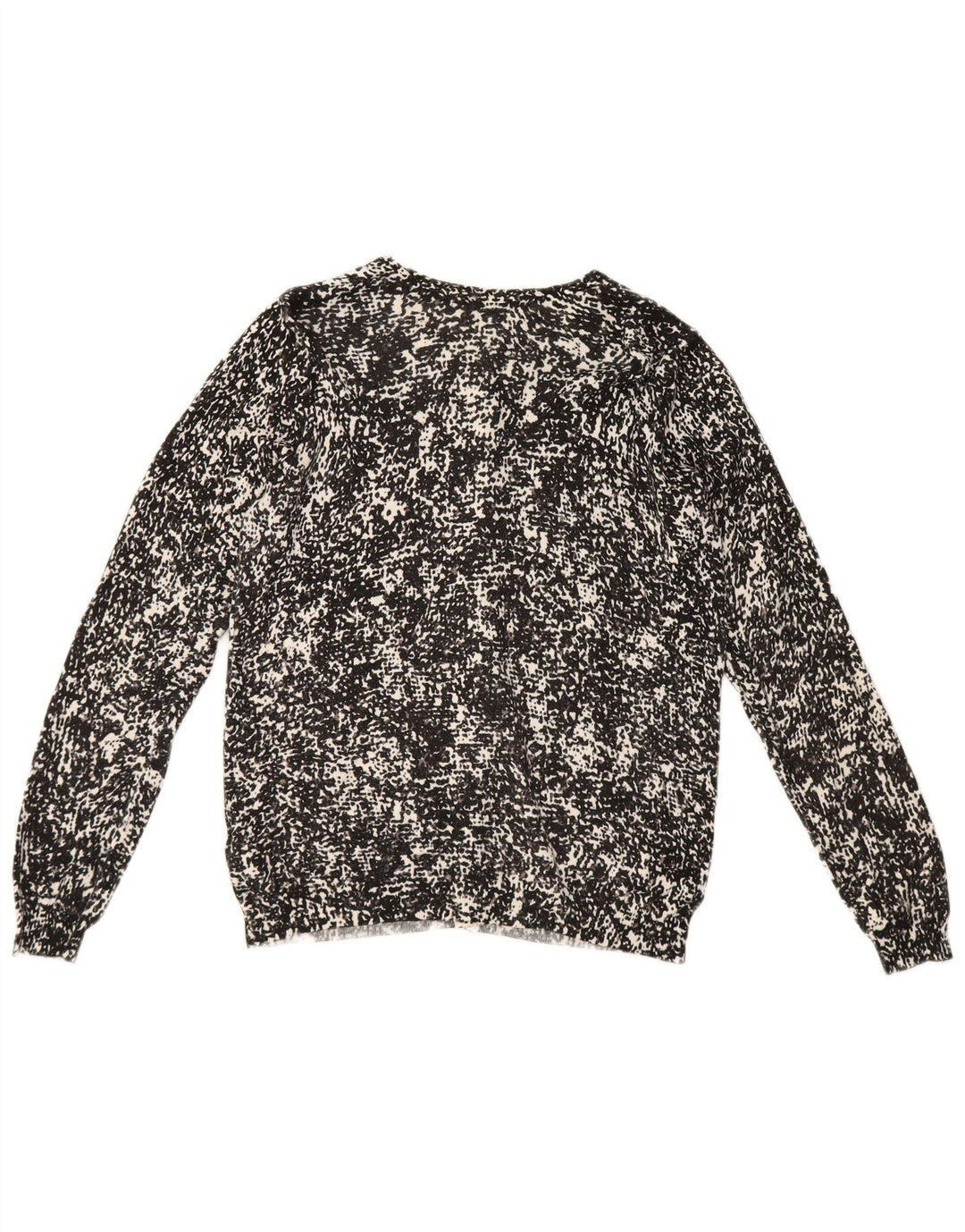 Marks & Spencer kvinders abstrakt mønster cardigan sweater UK 16 Large Black