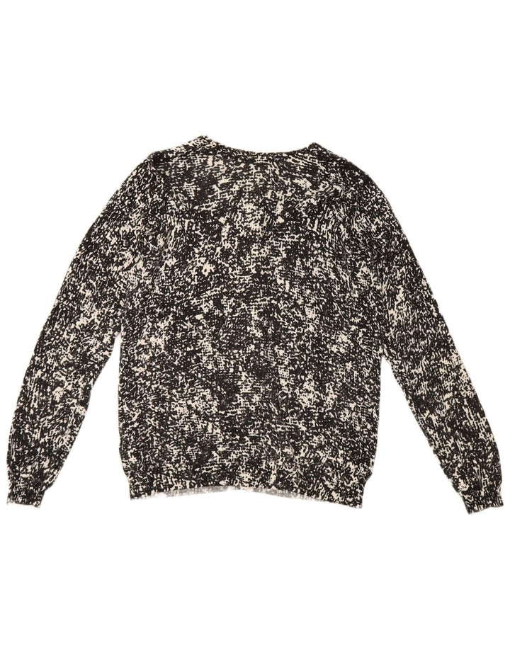 Marks & Spencer kvinders abstrakt mønster cardigan sweater UK 16 Large Black