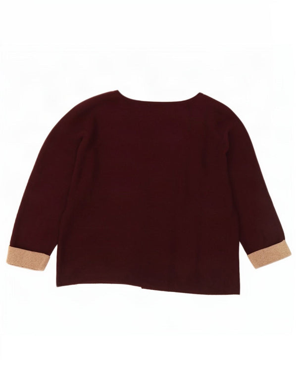 Massimo Dutti Dame 3/4-ærmet Bådhals sweater UK 14 Medium Burgu