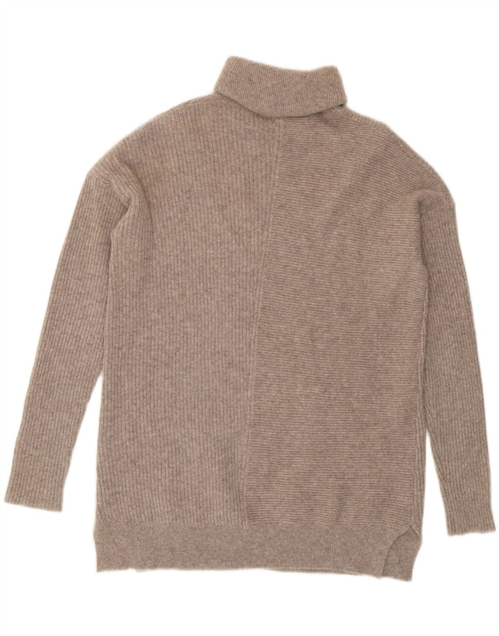 Joules Dame Oversized Roll Neck Jumper Sweater UK 8 Small Beige Cashmere