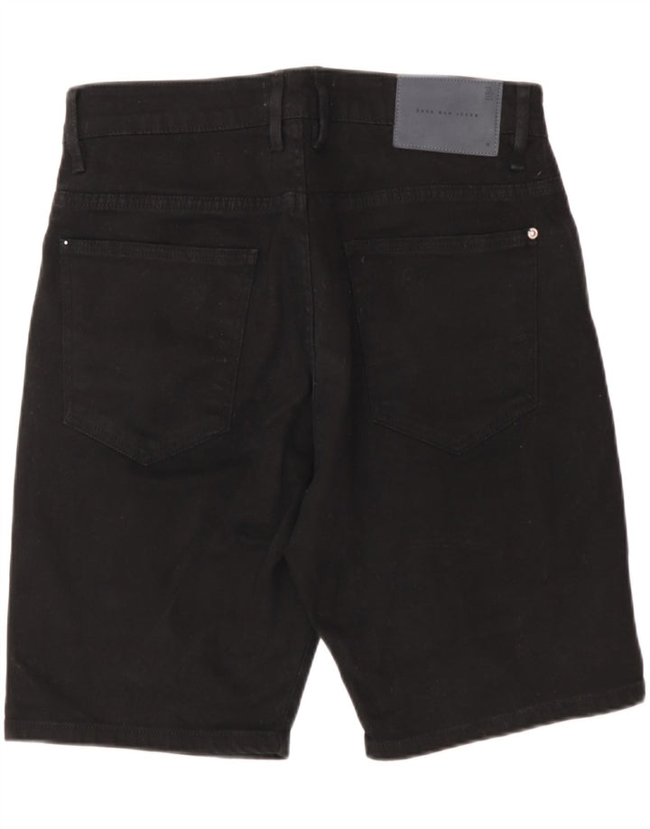 Zara Herre Denim Shorts EU 42 Large W32 Sort Bomuld