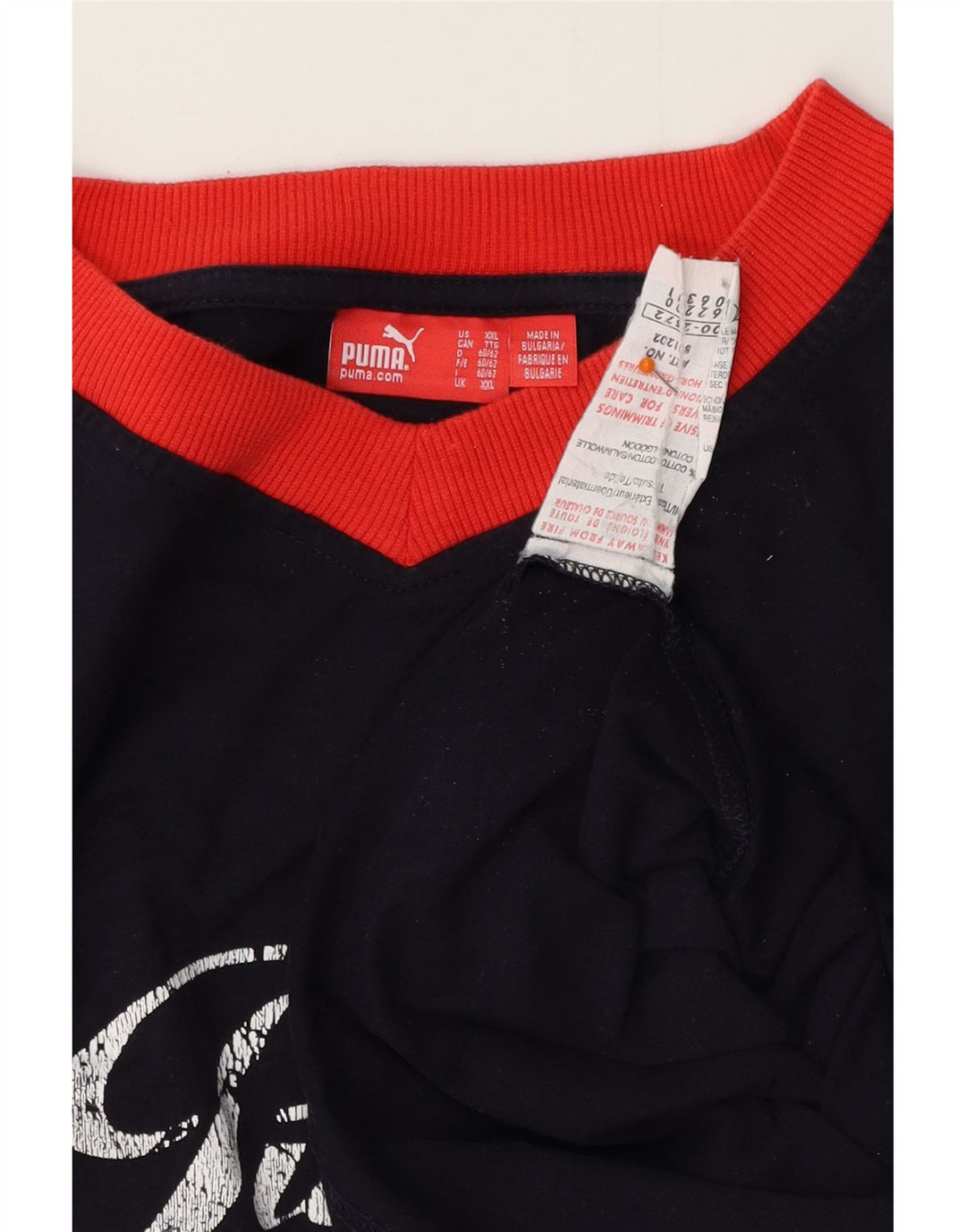 PUMA Grafisk T-shirt top til mænd 2XL marineblå bomuld