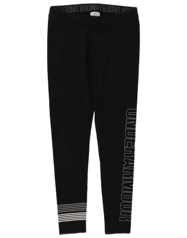 UNDER ARMOUR Womens Graphic Leggings UK 14 Medium Black