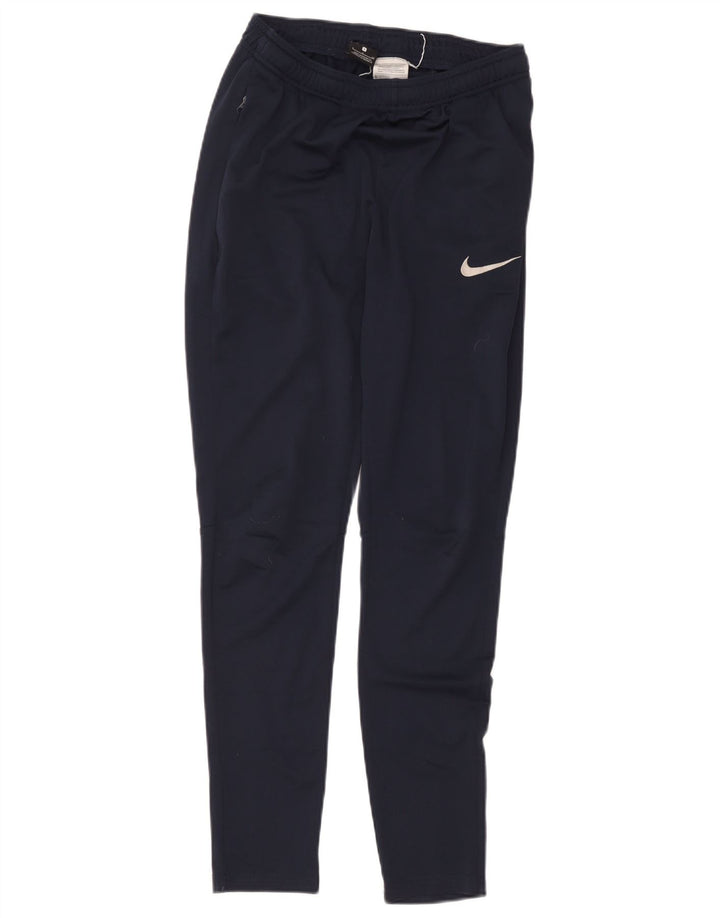 Nike Dame Dri Fit Træningsdragt Bukser UK 8 Small Navy Blue Polyester