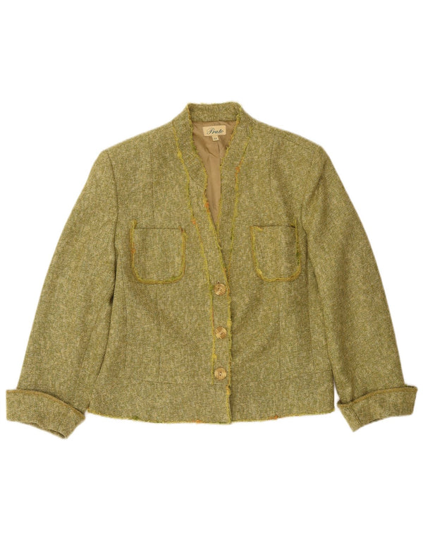 Prato Dame 3-knaps blazerjakke IT 44 Medium Khaki Flecked