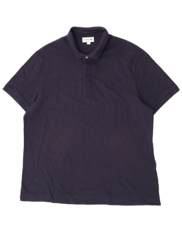 Lacoste Herre Regular Fit Polo Shirt Størrelse 7 2XL Navy Blue Bomuld