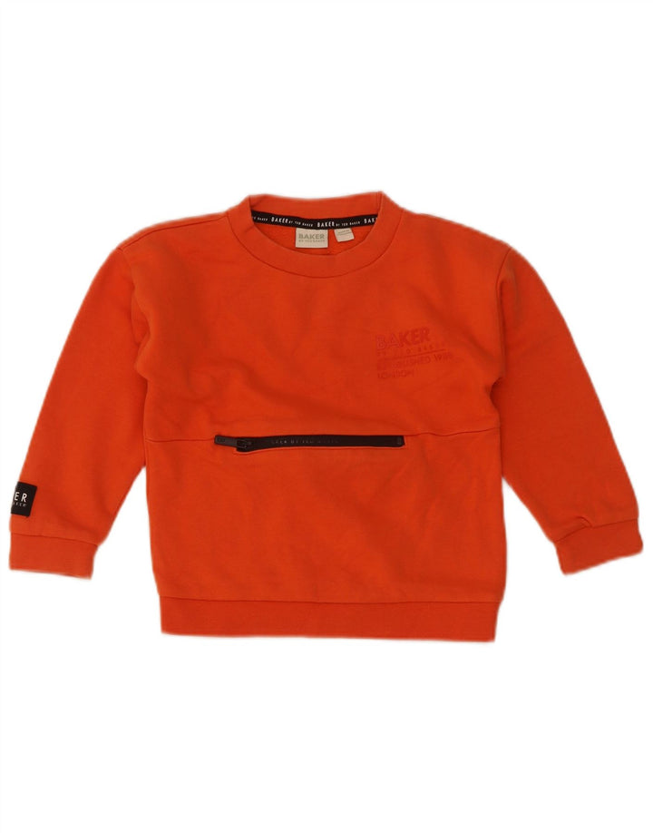 Ted Baker Boys Grafisk Sweatshirt Jumper 3-4 år Orange Bomuld