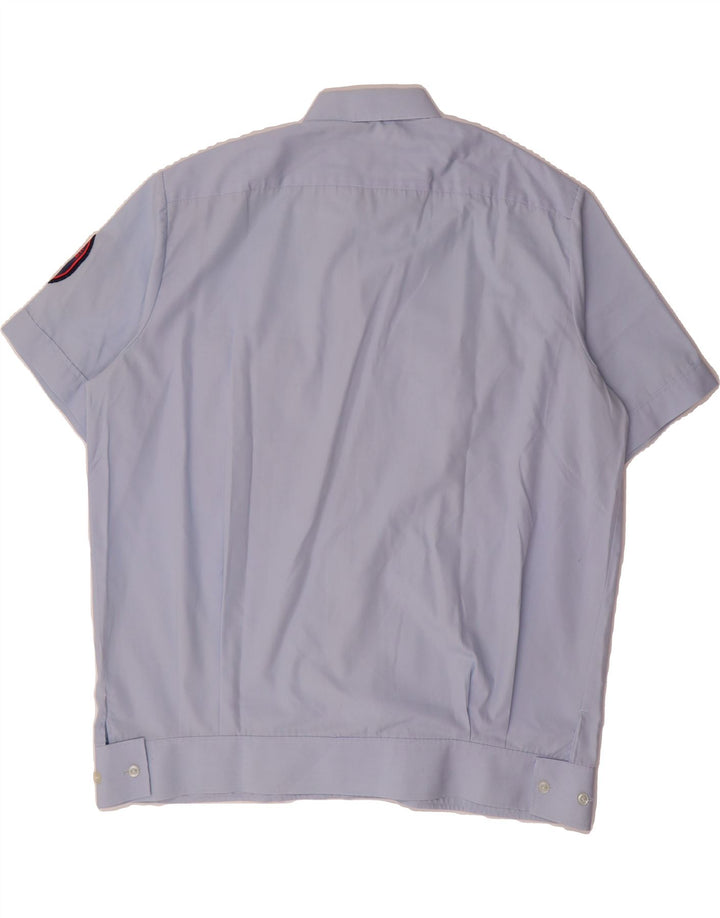 IMPERIAL Mens Short Sleeve Shirt Large Blue Polyester Vintage Imperial and Second-Hand Imperial from Messina Hembry 