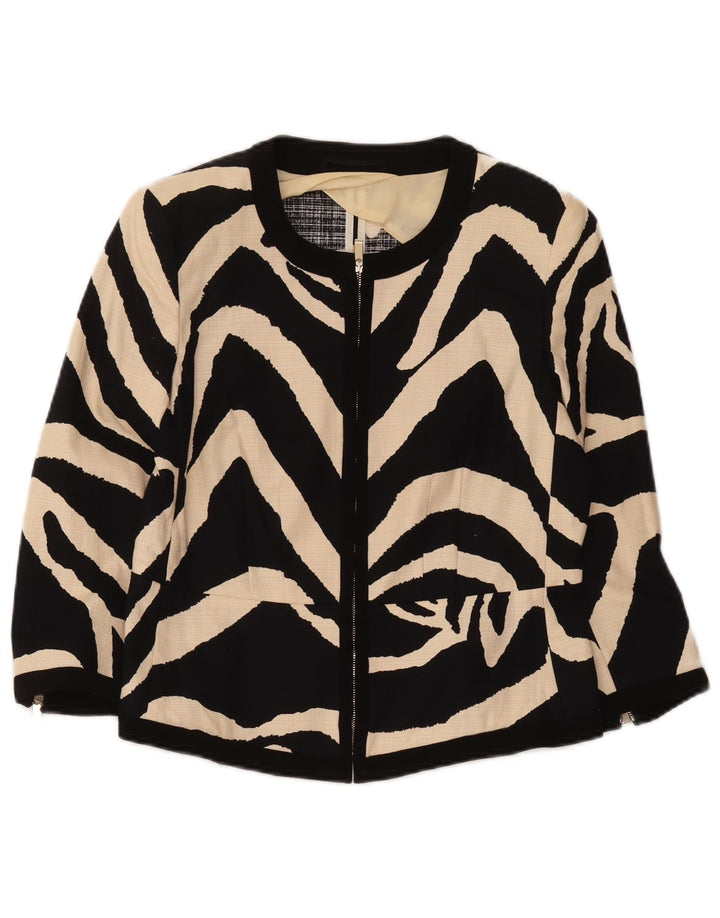 Max Mara Dame Crop 3/4-ærmet blazerjakke UK 12 Medium Sort