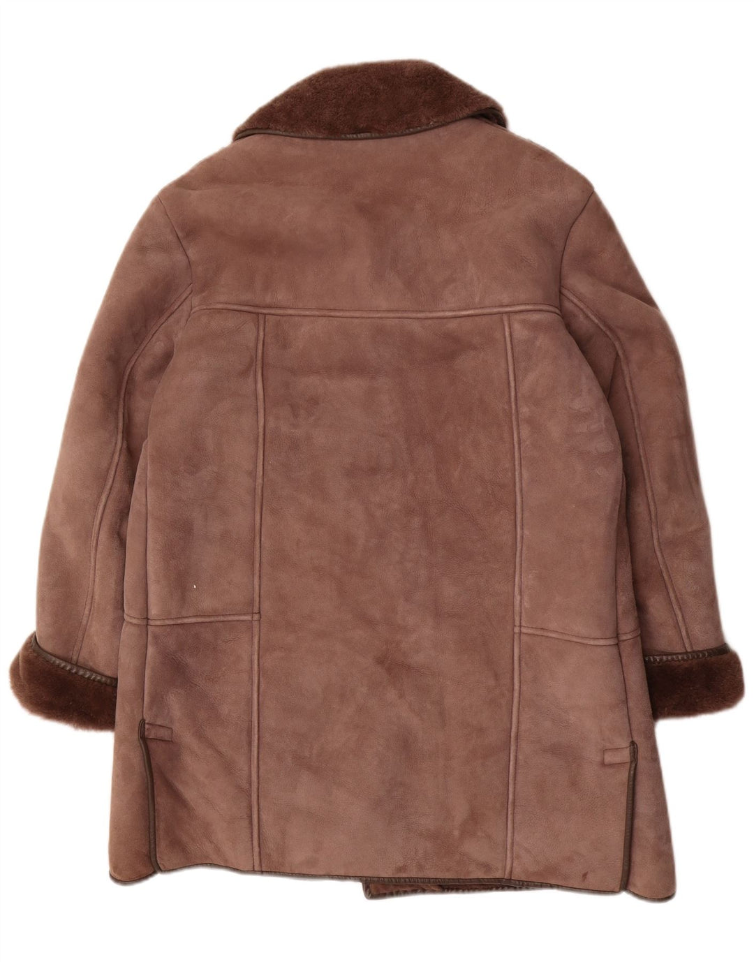 Nurseys Herre Shearling Overfrakke UK 36 Små brunt fåreskind