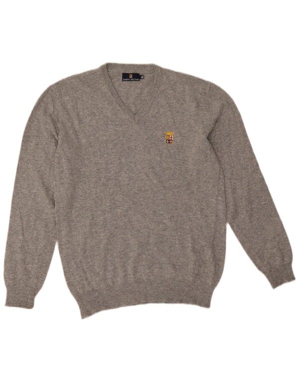 Marina Militare Herre V-hals sweater XL Grå Uld