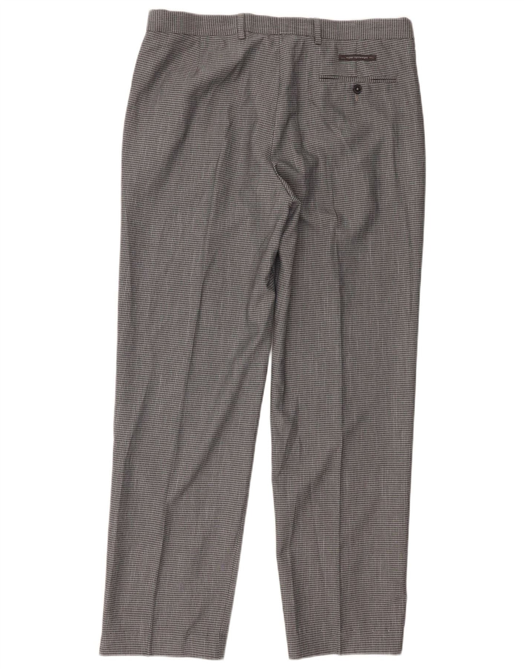 Marks & Spencer Herre Regular Fit Suit Bukser W36 L29 Grå ternet polyester
