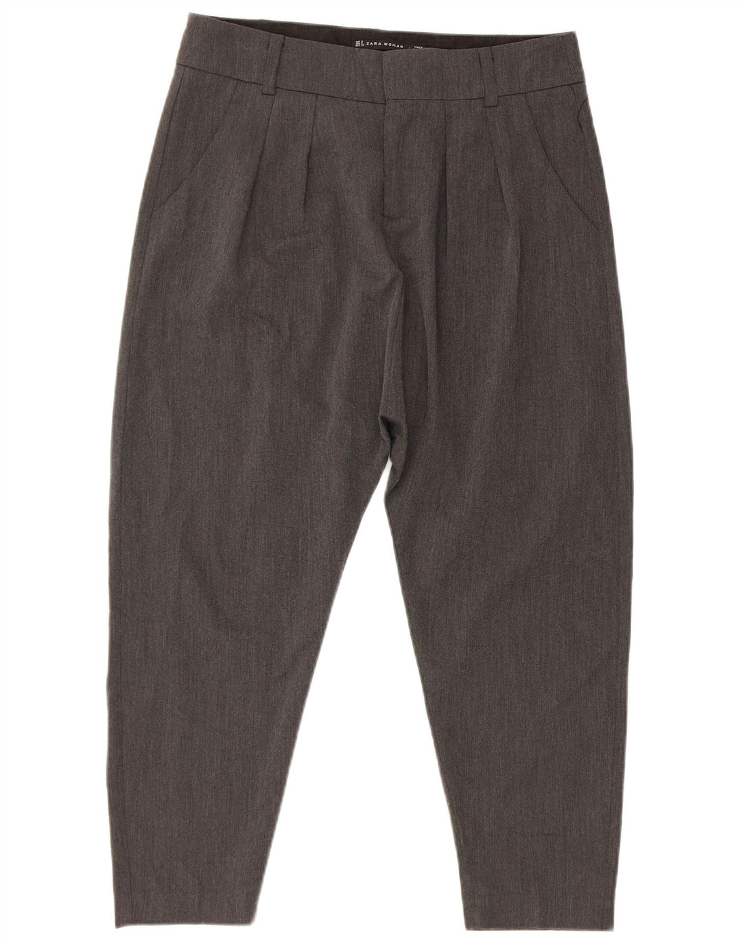 Zara Dame Capri Harem Bukser Small W26 L20 Grå Viscose