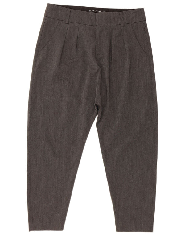 Zara Womens Capri Harem Trousers Small W26 L20 Grey Viscose