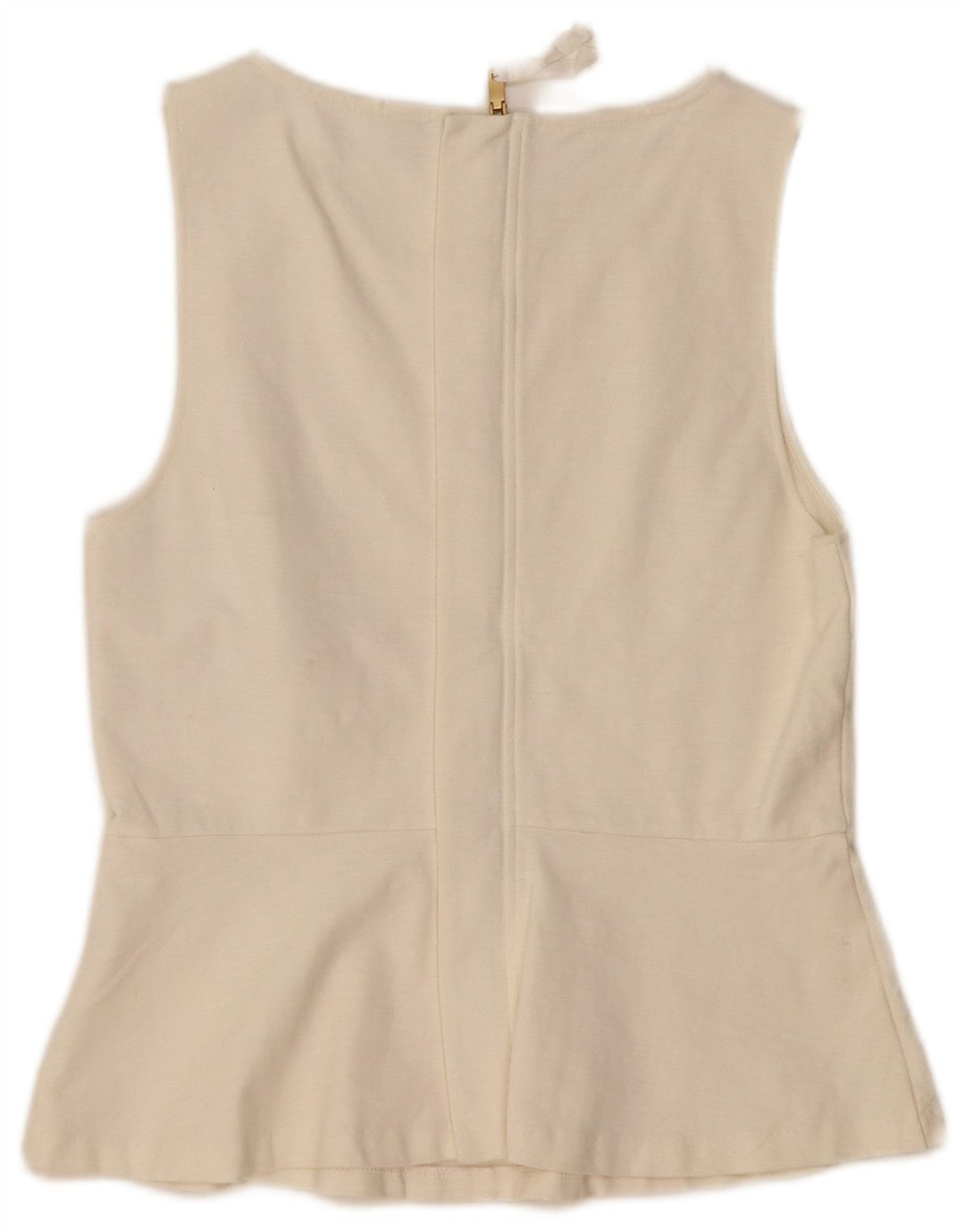 J. CREW Womens Sleeveless Blouse Top UK 12 Medium Off White Cotton