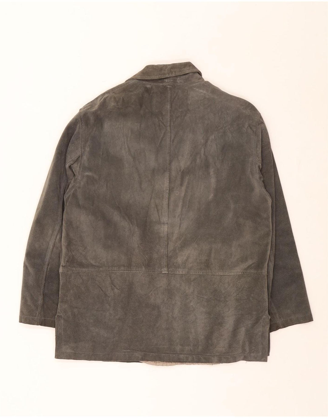 Vintage Dame 3-knaps Ruskind Blazer Jacket UK 16 Large Grå