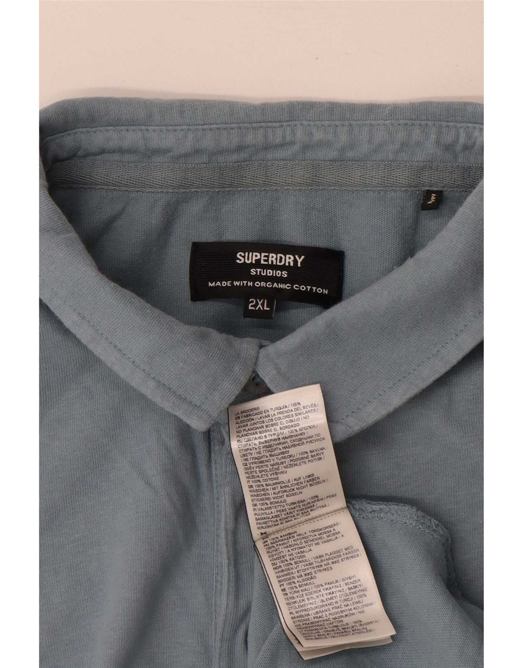 Superdry herre poloshirt 2XL blå bomuld