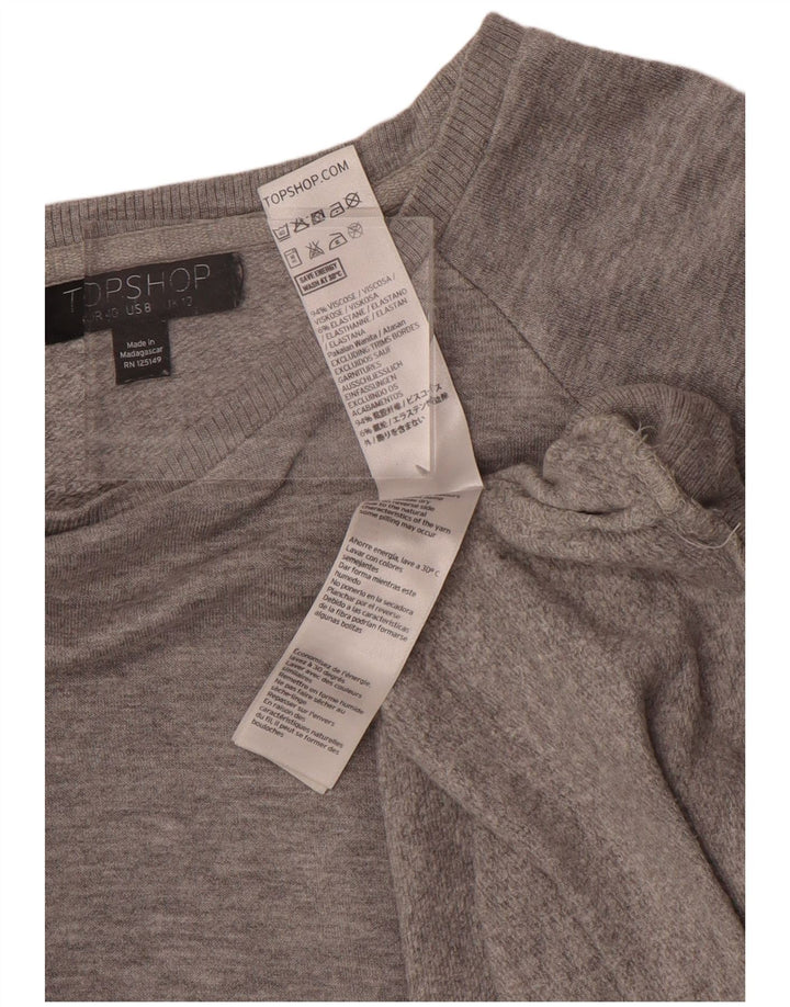 Topshop Dame Oversized Sweatshirt Jumper UK 12 Medium Grey Viscose