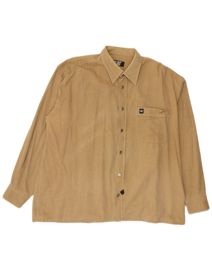 CAT herreskjorte 2XL beige nålestribe