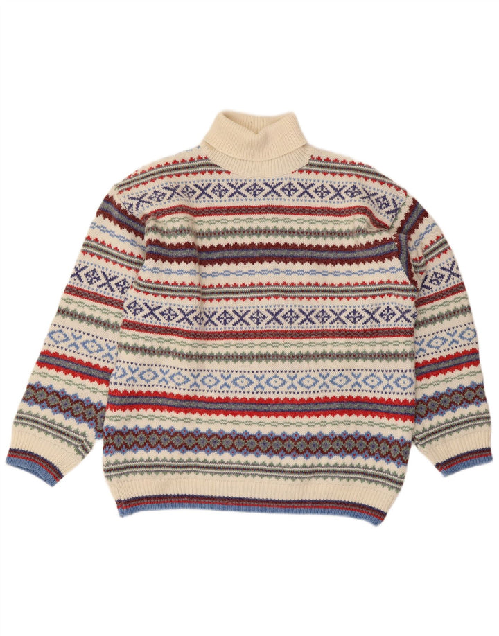Ferro Herre Roll Neck Jumper Sweater XL Flerfarvet Fair Isle Wool