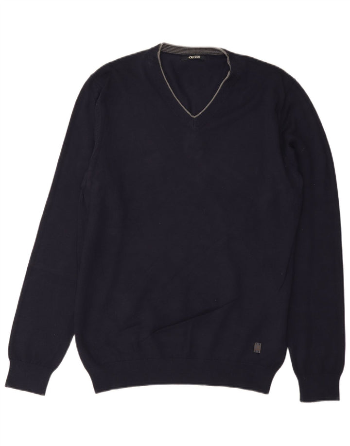 Gaudi Herre V-hals sweater Medium Navy Blue Viscose