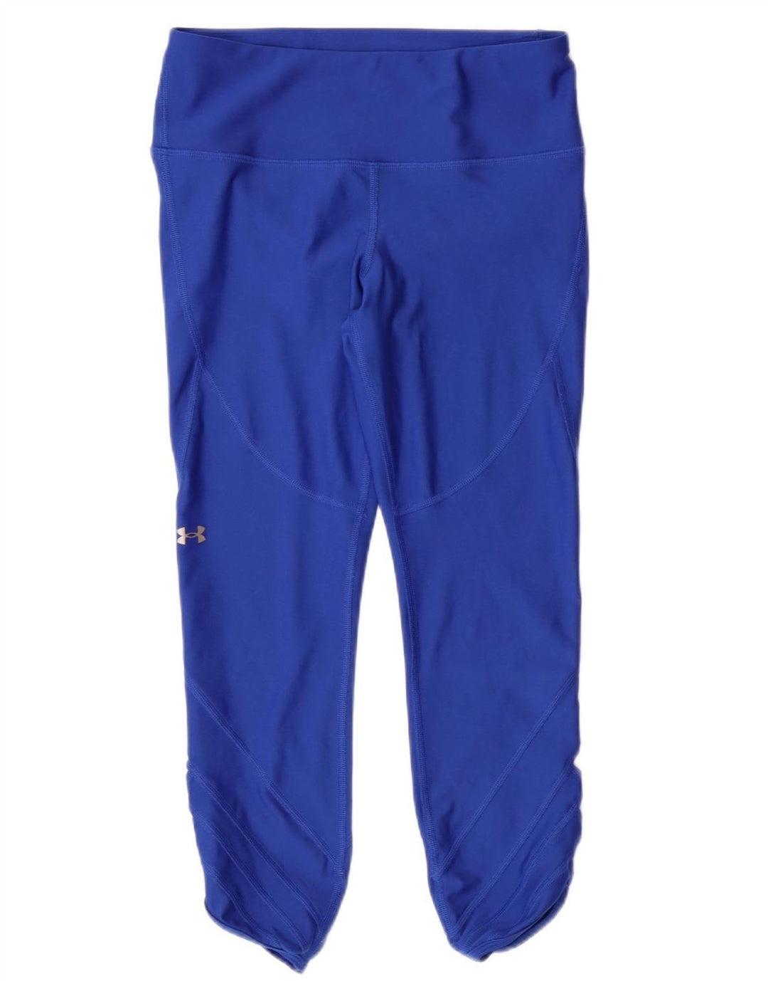 UNDER ARMOUR Womens Heat Gear Crop Leggings UK 12 Medium Blue Polyester