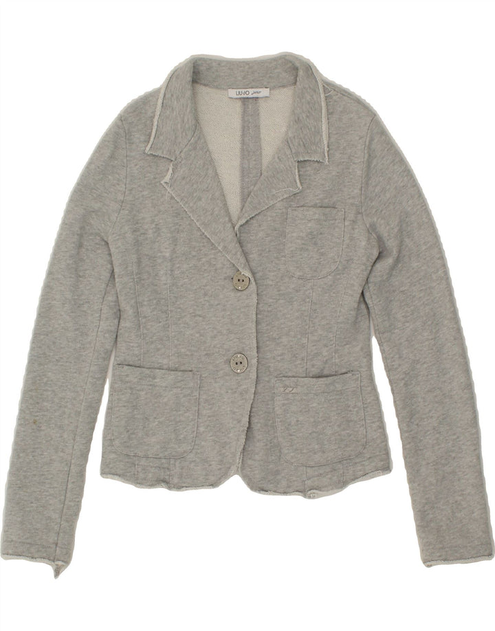 LIU JO Girls Crop 2 Button Blazer Jacket 4-5 Years Grey Vintage Liu Jo and Second-Hand Liu Jo from Messina Hembry 