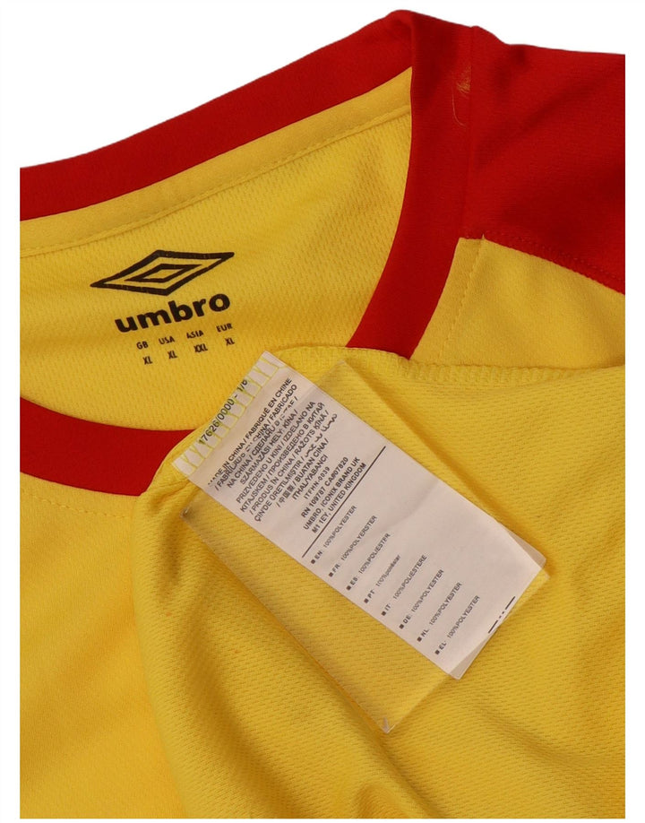 Umbro Herre T-Shirt Top XL Gul Colourblock Polyester