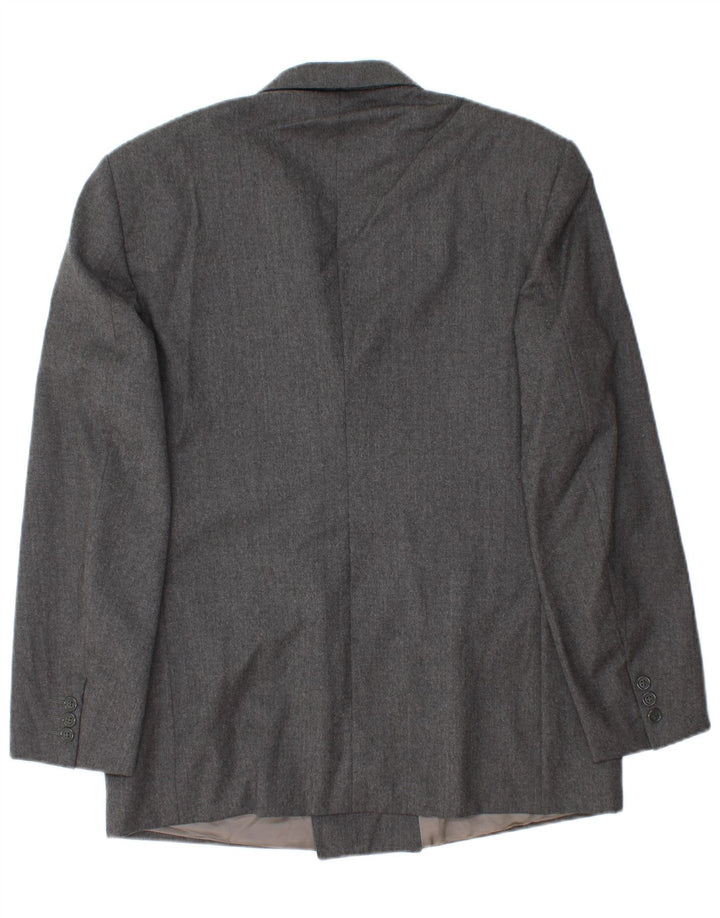 Vintage herre dobbeltradet blazerjakke IT 52 XL grå uld
