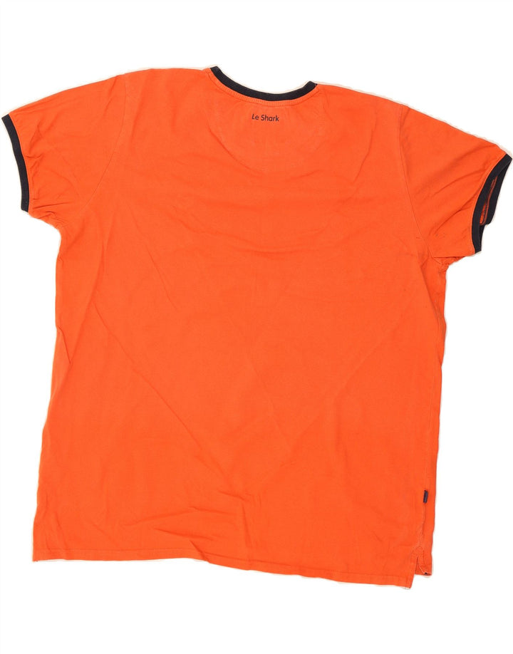 LE SHARK Mens T-Shirt Top 2XL Orange Cotton Vintage Le Shark and Second-Hand Le Shark from Messina Hembry 