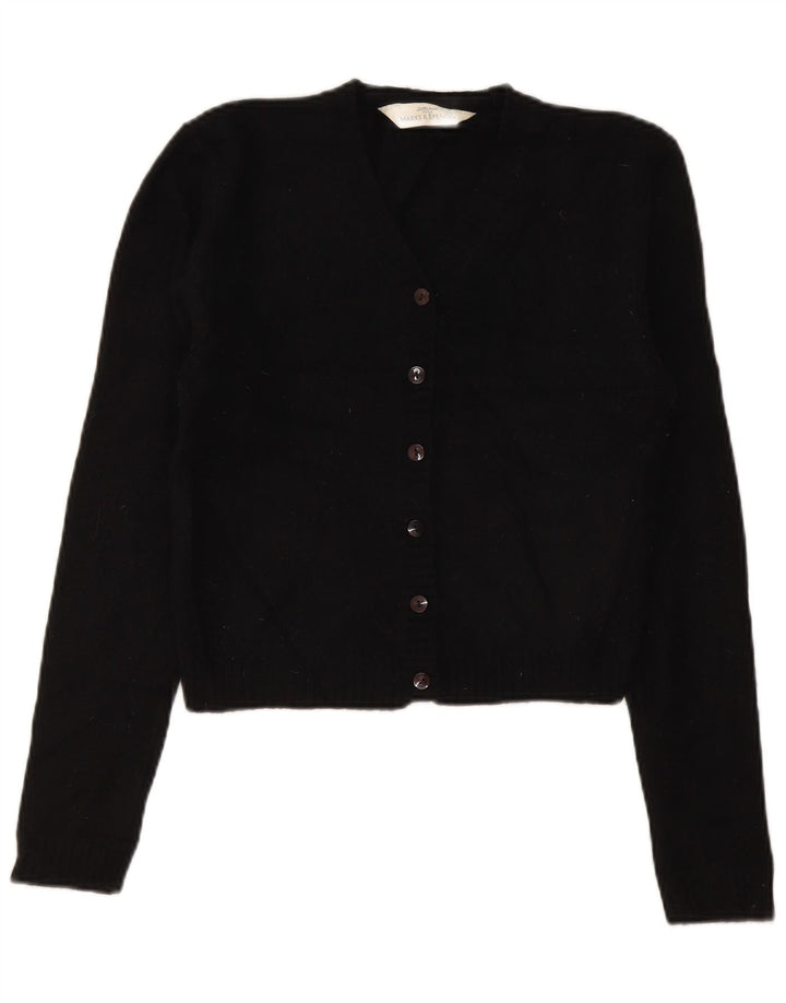 Marks & Spencer Dame Cardigan Sweater UK 8 Small Black Lammeuld