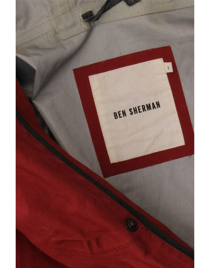 BEN SHERMAN Herre Hooded Utility Jacket UK 36 Small Red
