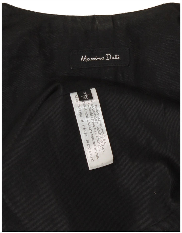 Massimo Dutti Dame ÅBEN vest EU 38 Medium Sort Bomuld