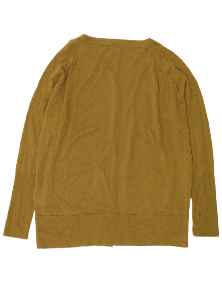 Cos Dame Oversized Cardigan Sweater UK 14 Medium Green Wool