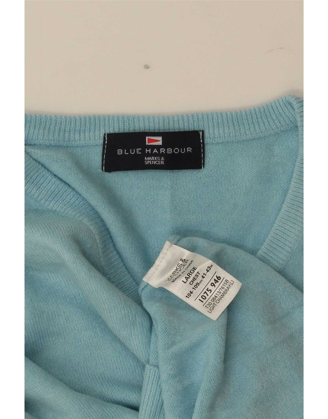 Marks & Spencer Herre Blue Harbor V-hals sweater Stor akryl