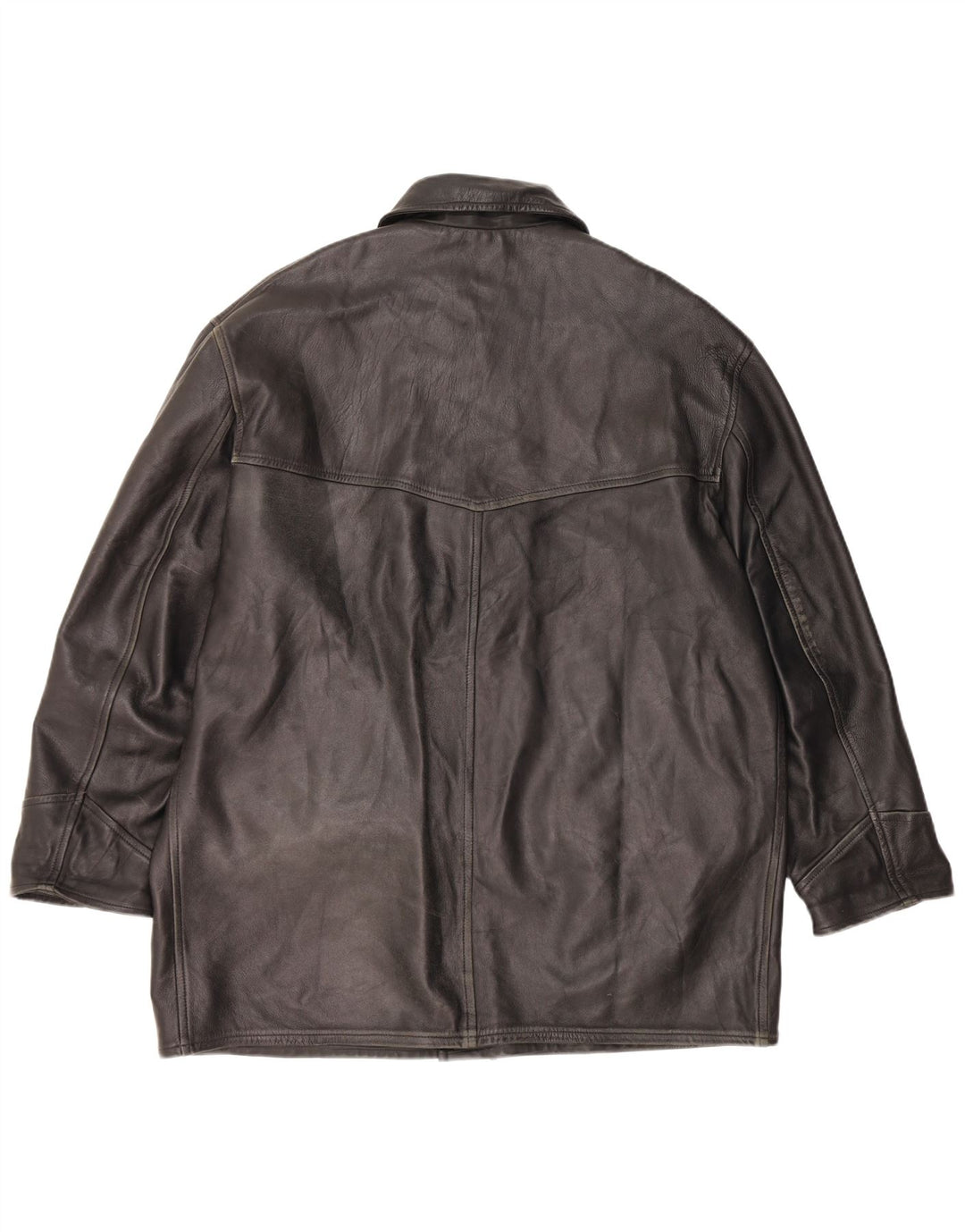 VINTAGE Herre Læderjakke UK 42 XL Sort Læder