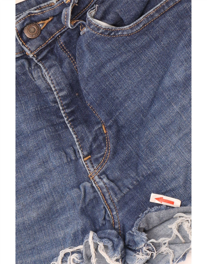 LEVI'S Dame 720 højtaljede denimshorts W28 Mellemblå bomuld