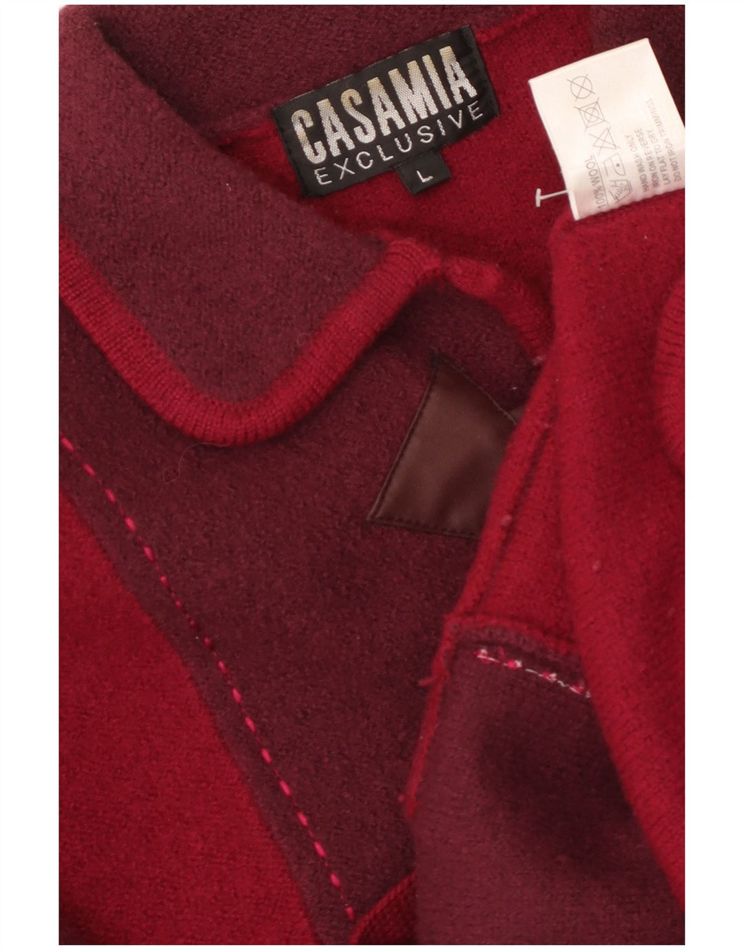 CASAMIA Dame Loose Fit Blazer Jacket UK 16 Large Burgundy Colourblock